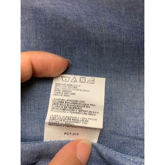 Y2K Wrangler Men's 17x35 Blue Shirt with Western Pearl Snaps‎ Long Sleeve - Picture 4 of 10